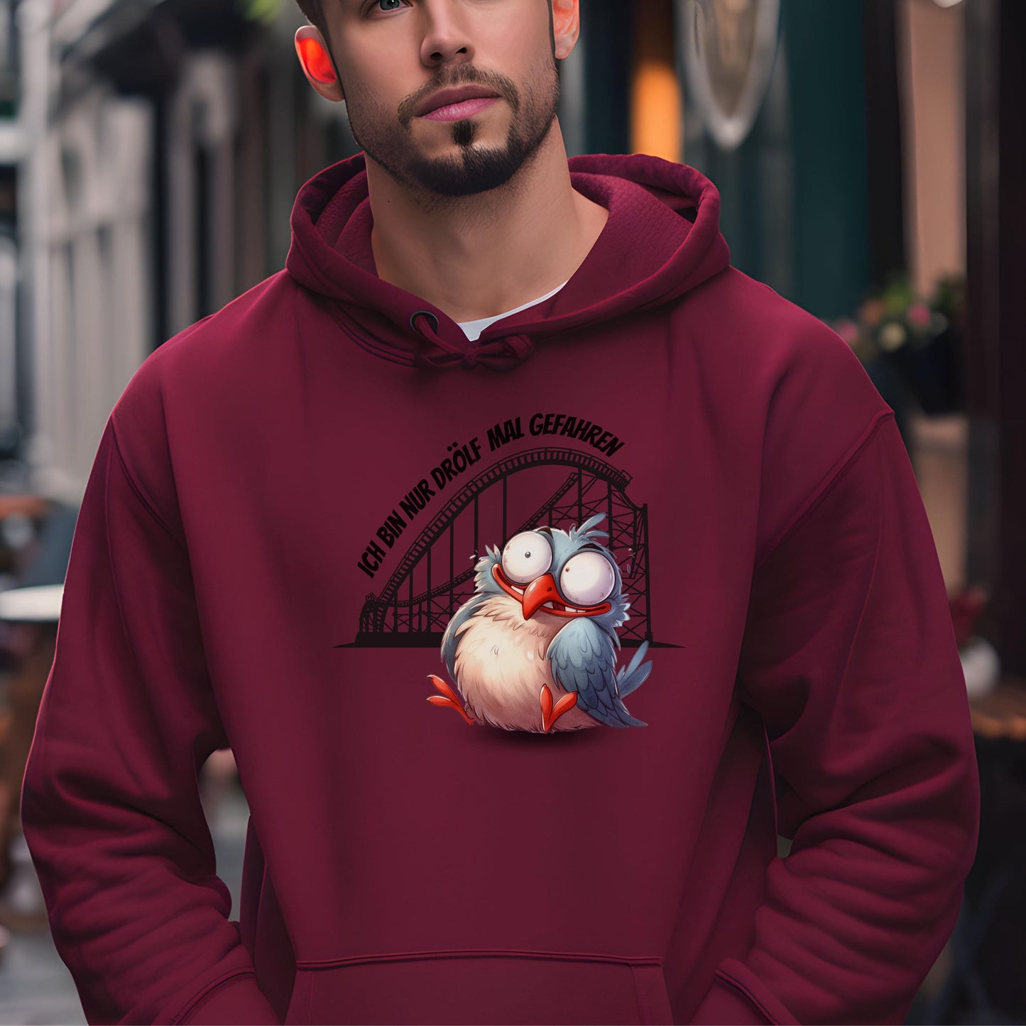 Achterbahn Hoodie, lustiger Pullover für Freizeitpark-Fans, Geschenkidee Achterbahn fahren, Ich bin nur drölf mal gefahren Pullover