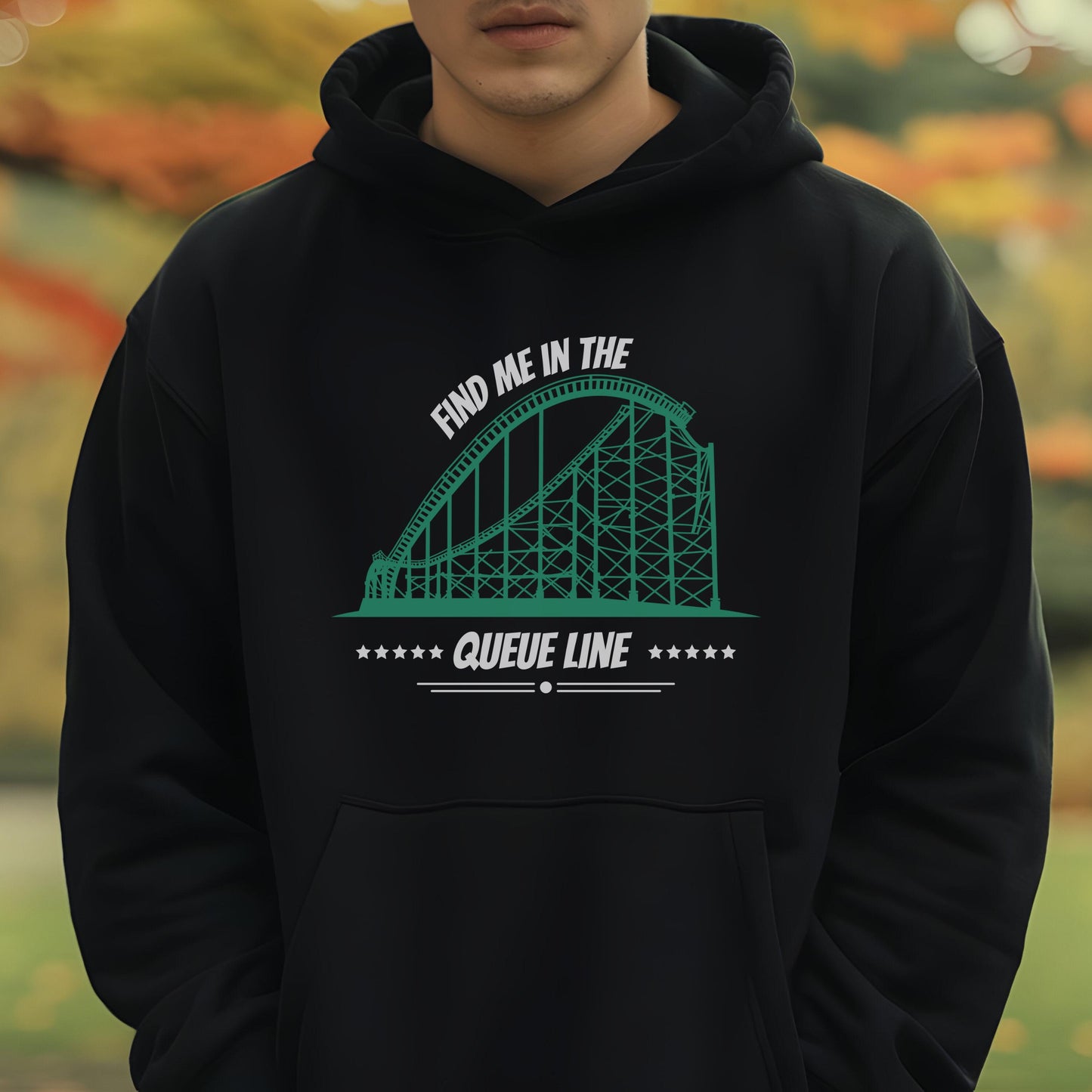 Achterbahn Hoodie, Damen, Männer, Freizeitpark, Roller Coaster, Achterbahn-Fan, Frauen und Männer, Unisex,find me in the queue-line,Geschenk