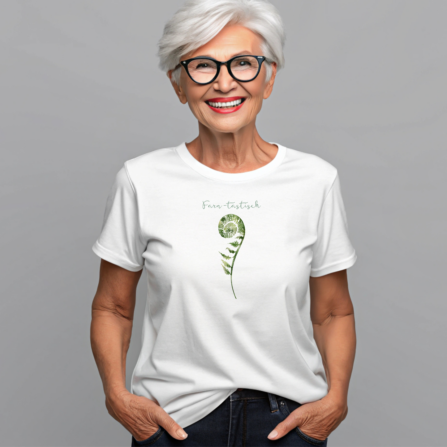 Farn Shirt, Farn-tastisch, Wald Shirt, Waldbaden Unisex T-Shirt aus Bio-Baumwolle