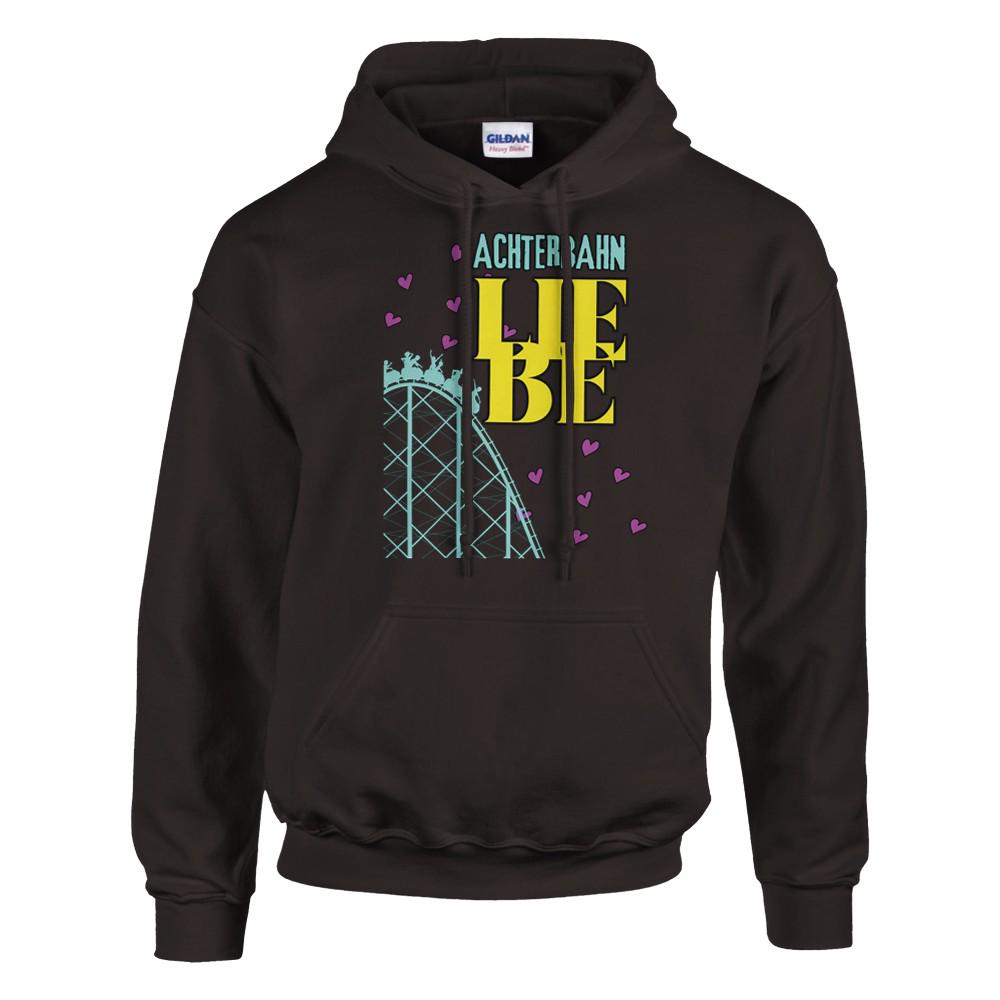 Achterbahn Liebe Hoodie Freizeitpark Fan, Geschenkidee Achterbahn-Fan, Pulli Männer Achterbahn Kapuzenpullover, Pullover Frauen Achterbahn,