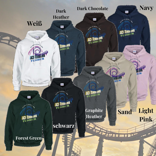 Würde jetzt lieber Achterbahn fahren Hoodie, Freizeitpark Fan, Geschenkidee Achterbahn-Fan, Lustiger Kapuzenpullover, Achterbahn Shirt