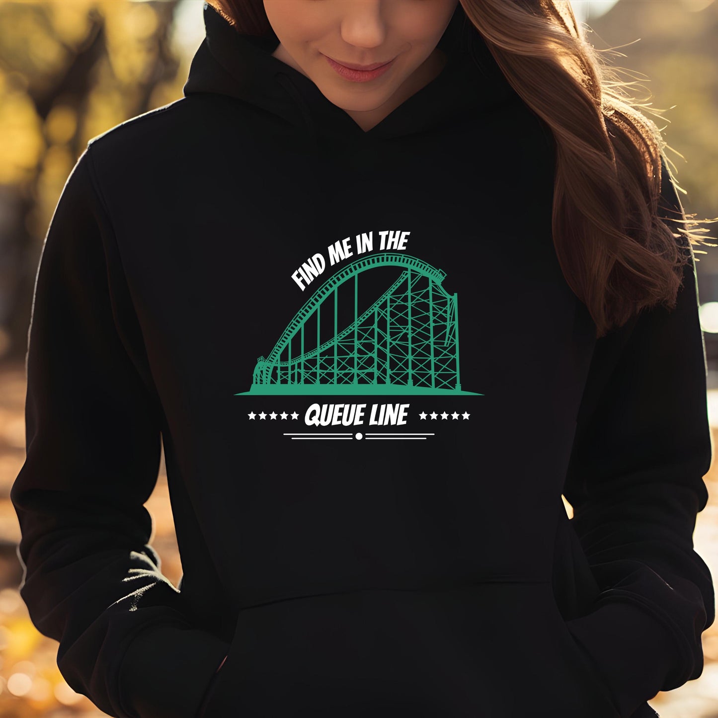 Achterbahn Hoodie, Damen, Männer, Freizeitpark, Roller Coaster, Achterbahn-Fan, Frauen und Männer, Unisex,find me in the queue-line,Geschenk