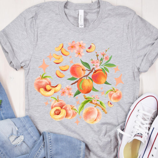 Shirt Pfirsich, Früchte T-Shirts, Früchte Shirt, Sommer T-Shirt, Obst Shirt, Pfirsich Design, Obst Geschenk,Pfirsiche Shirt,Vegetarier Shirt