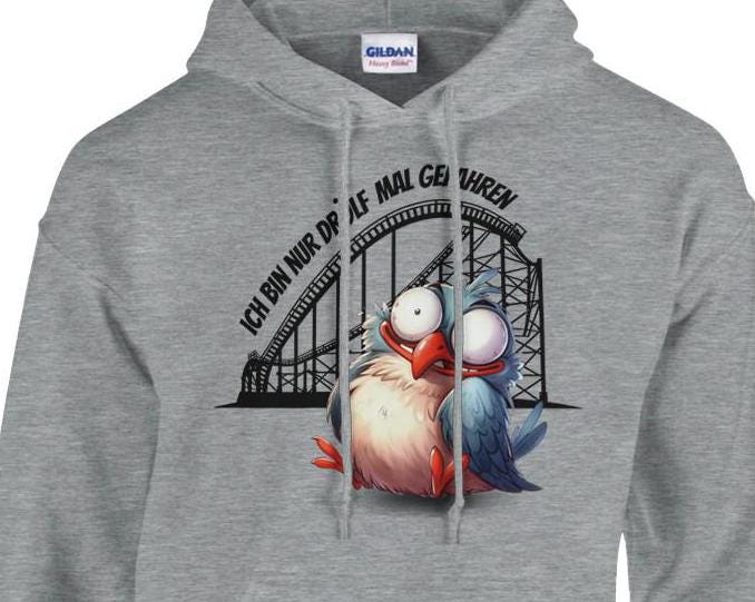Achterbahn Hoodie, lustiger Pullover für Freizeitpark-Fans, Geschenkidee Achterbahn fahren, Ich bin nur drölf mal gefahren Pullover