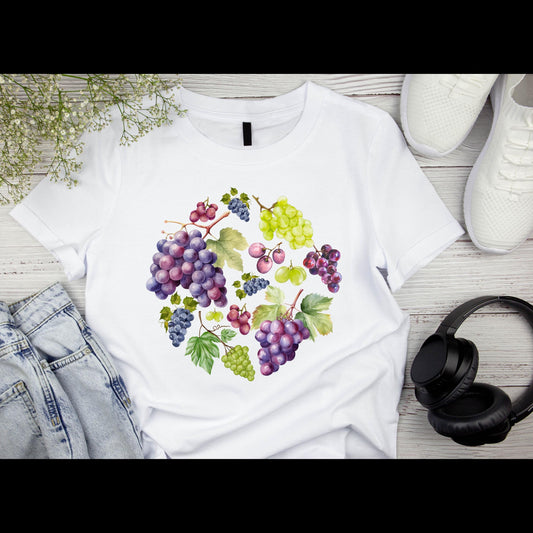 Shirt Weintrauben, Früchte T-Shirts, Früchte Shirt, Winzer T-Shirt, Obst Shirt, Herbst Shirt, Obst Geschenk, Weinfest, Weintrinker Geschenk