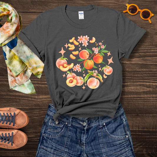 Shirt Pfirsich, Früchte T-Shirts, Früchte Shirt, Sommer T-Shirt, Obst Shirt, Pfirsich Design, Obst Geschenk,Pfirsiche Shirt,Vegetarier Shirt