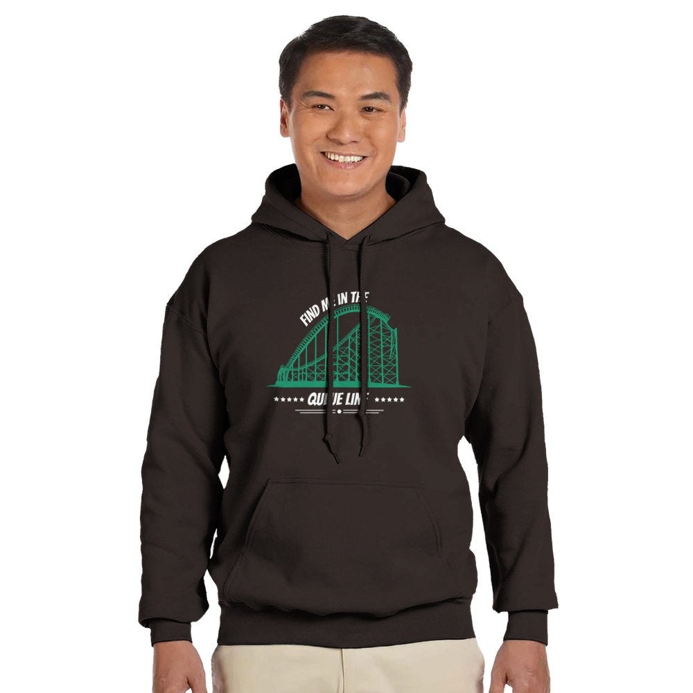 Achterbahn Hoodie, Damen, Männer, Freizeitpark, Roller Coaster, Achterbahn-Fan, Frauen und Männer, Unisex,find me in the queue-line,Geschenk