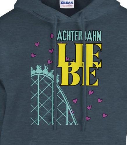 Achterbahn Liebe Hoodie Freizeitpark Fan, Geschenkidee Achterbahn-Fan, Pulli Männer Achterbahn Kapuzenpullover, Pullover Frauen Achterbahn,