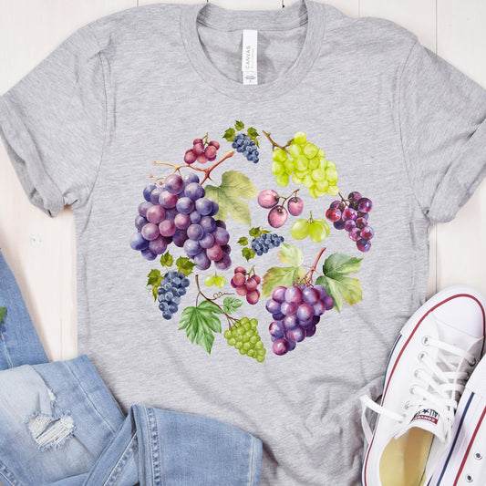 Shirt Weintrauben, Früchte T-Shirts, Früchte Shirt, Winzer T-Shirt, Obst Shirt, Herbst Shirt, Obst Geschenk, Weinfest, Weintrinker Geschenk