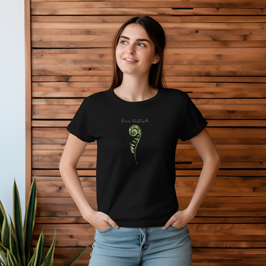 Farn Shirt, Farn-tastisch, Wald Shirt, Waldbaden Unisex T-Shirt aus Bio-Baumwolle